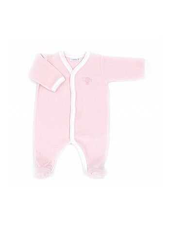 Pyjama velours - 100% coton biologique - 1 à 6 mois