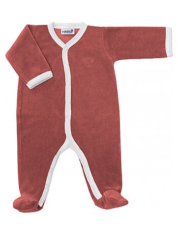 Pyjama velours - 100% coton biologique - 1 à 6 mois