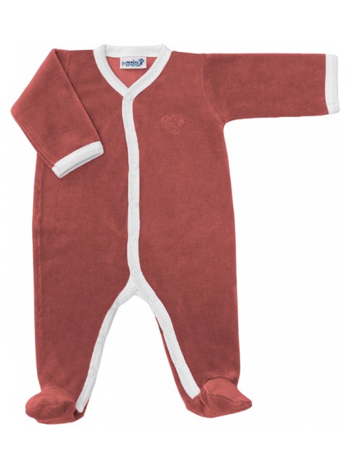 Pyjama velours - 100% coton biologique - 1 à 6 mois - Kiabi