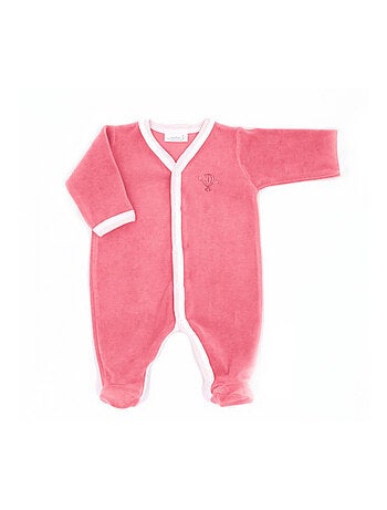 Pyjama velours - 100% coton biologique - 1 à 6 mois