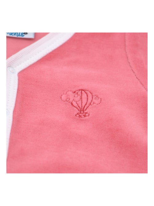 Pyjama velours - 100% coton biologique - 1 à 6 mois - Kiabi