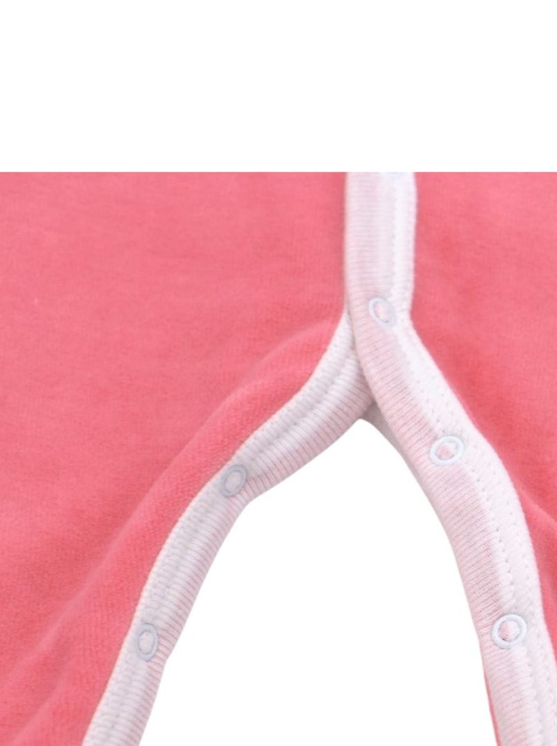 Pyjama velours - 100% coton biologique - 1 à 6 mois Rouge - Kiabi