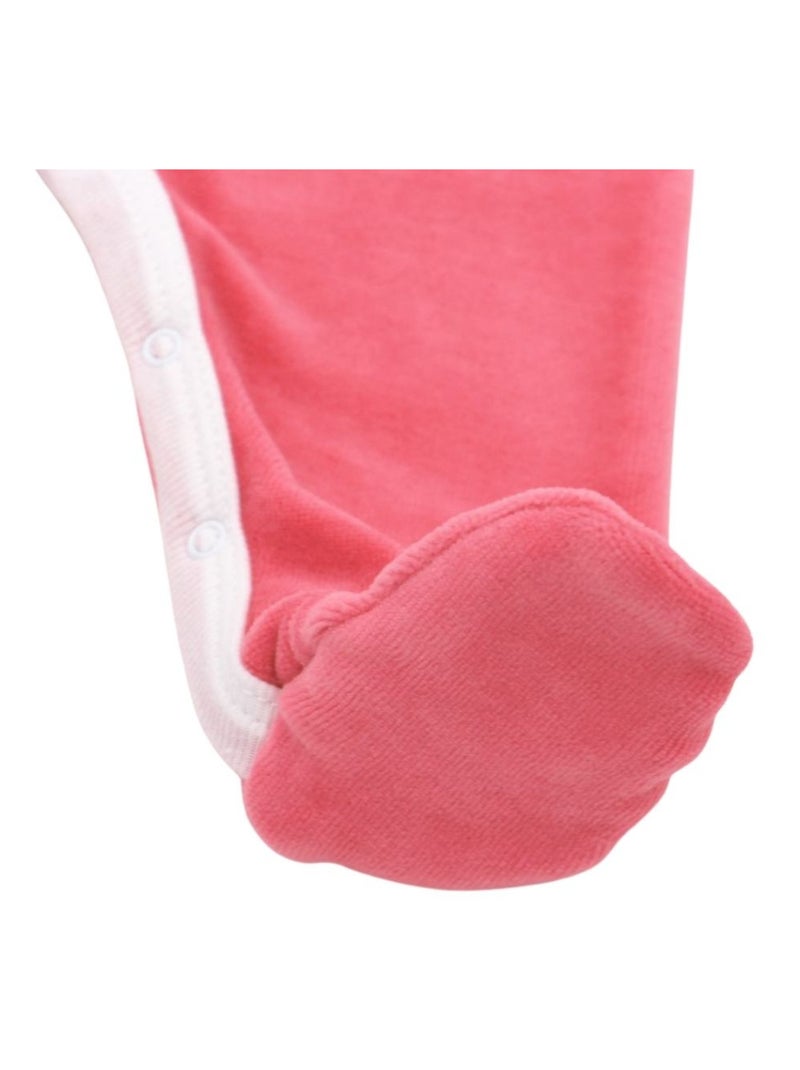 Pyjama velours - 100% coton biologique - 1 à 6 mois Rouge - Kiabi