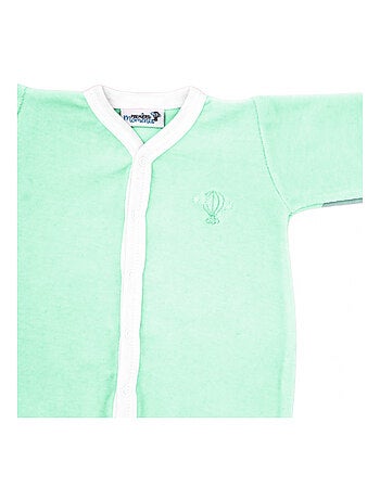 Pyjama velours - 100% coton biologique - 1 à 6 mois