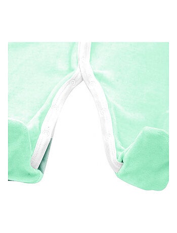 Pyjama velours - 100% coton biologique - 1 à 6 mois