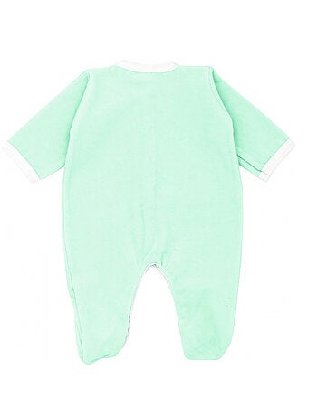 Pyjama velours - 100% coton biologique - 1 à 6 mois