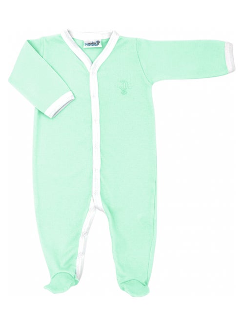 Pyjama velours - 100% coton biologique - 1 à 6 mois - Kiabi
