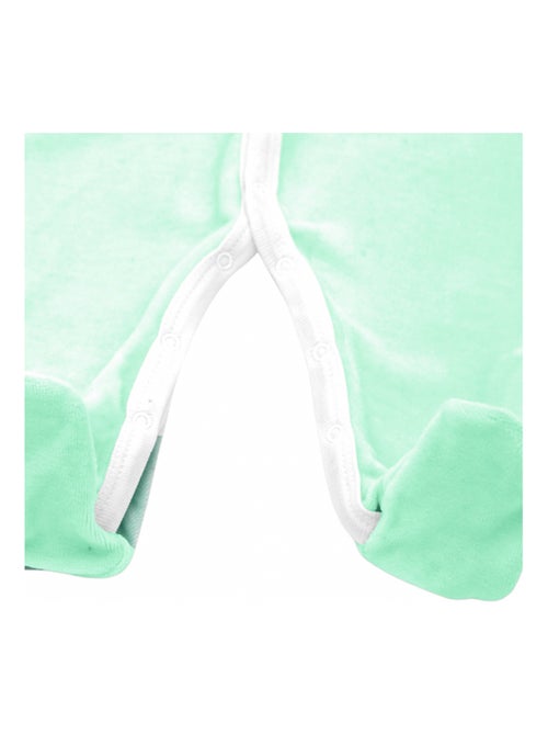 Pyjama velours - 100% coton biologique - 1 à 6 mois - Kiabi