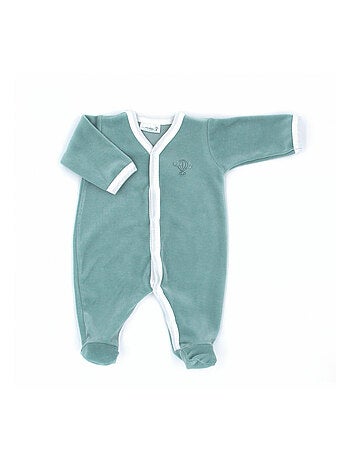 Pyjama velours - 100% coton biologique - 1 à 6 mois