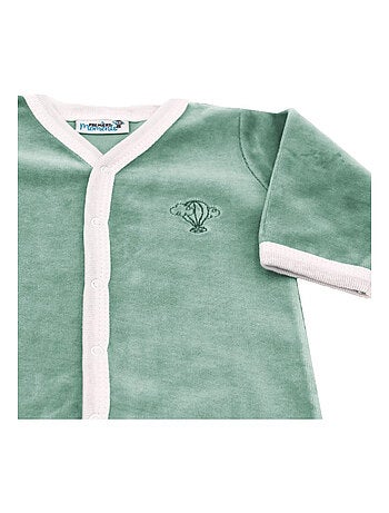 Pyjama velours - 100% coton biologique - 1 à 6 mois
