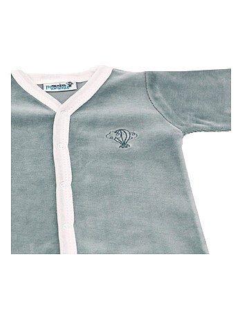 Pyjama velours - 100% coton biologique - 1 à 6 mois