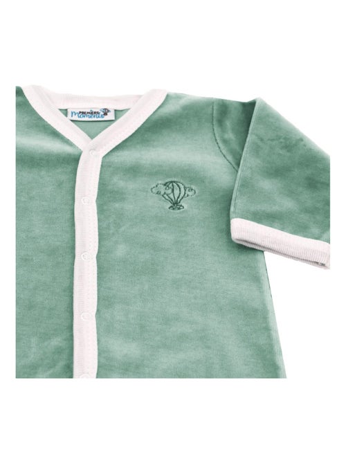 Pyjama velours - 100% coton biologique - 1 à 6 mois - Kiabi