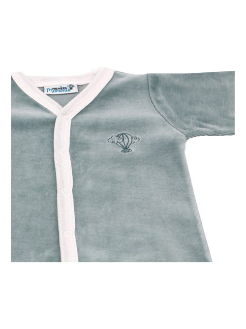 Pyjama velours - 100% coton biologique - 1 à 6 mois - Kiabi