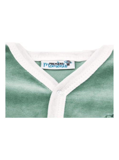 Pyjama velours - 100% coton biologique - 1 à 6 mois - Kiabi