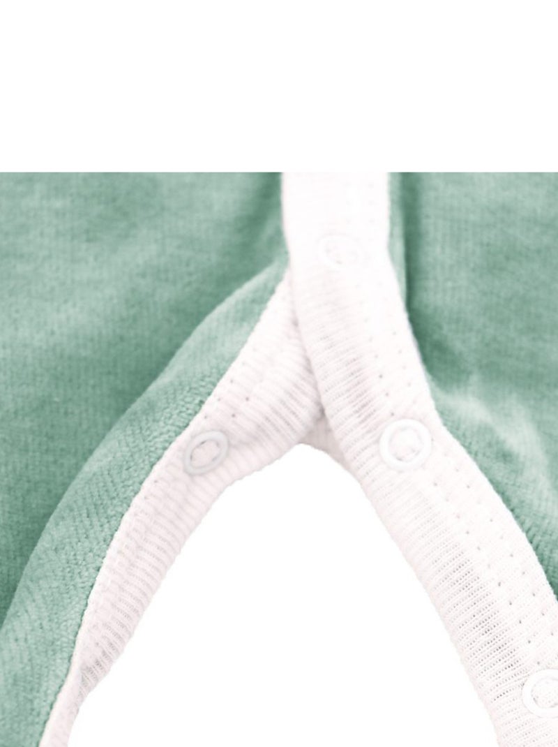 Pyjama velours - 100% coton biologique - 1 à 6 mois Vert forêt - Kiabi