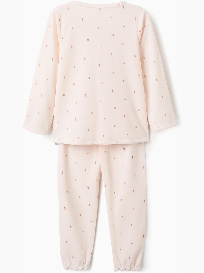 Pyjama velours, avec volants SCRAPBOOKING Rose - Kiabi