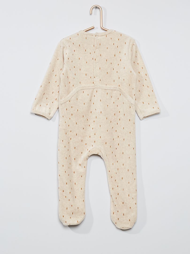 Pyjama velours beige ours - Kiabi