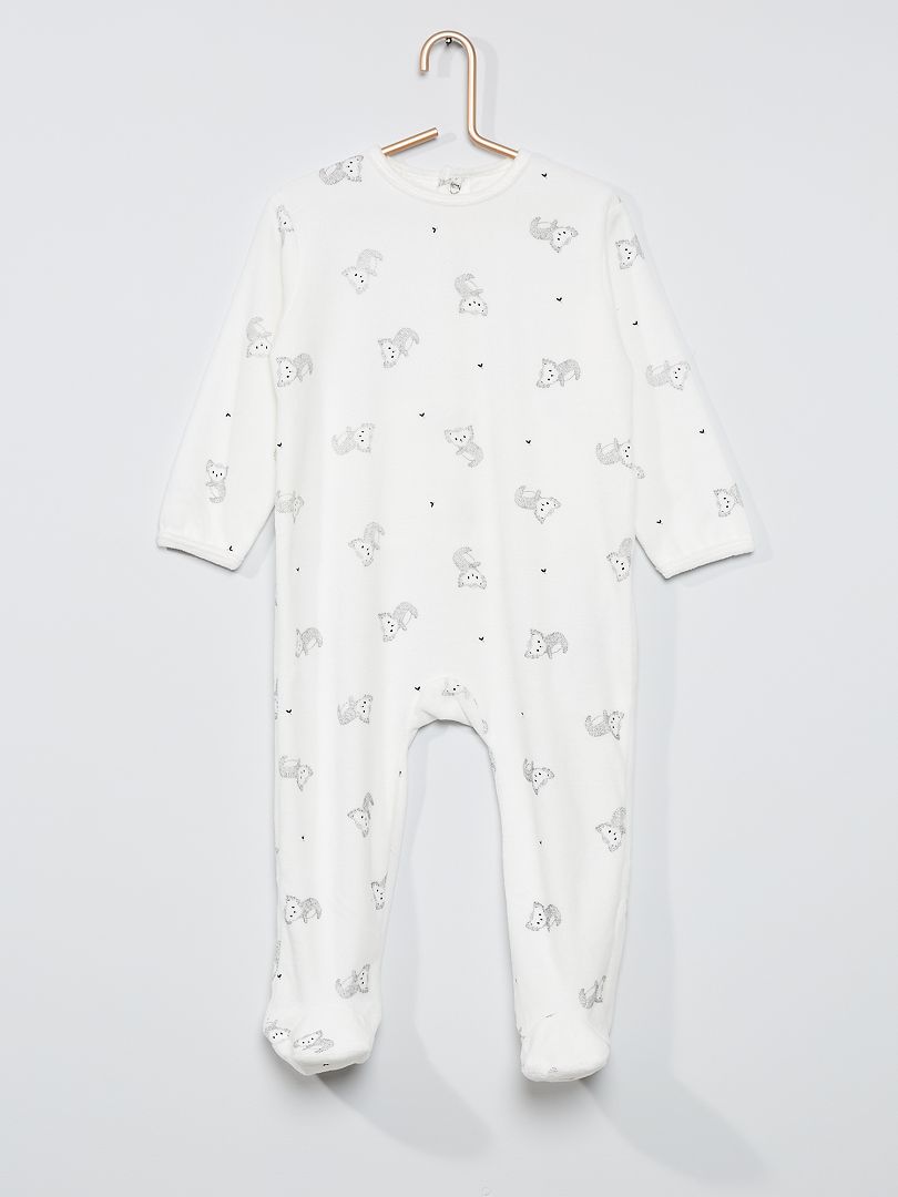 Pyjama velours blanc koala - Kiabi