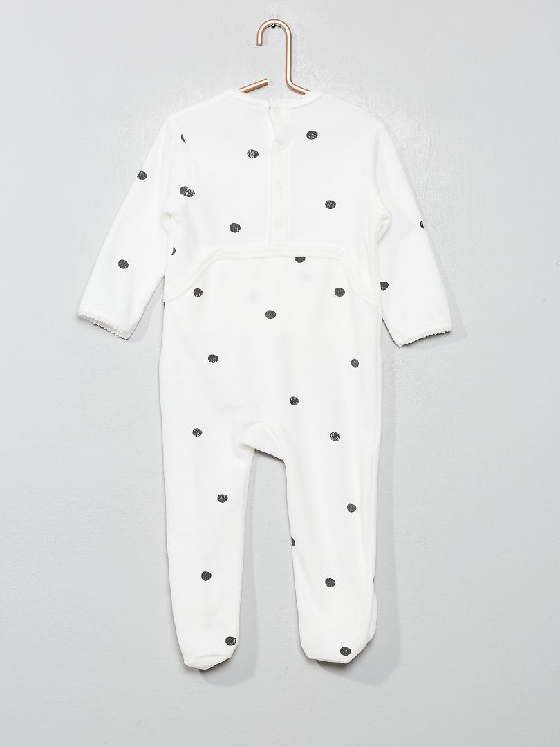 Pyjama velours blanc - Kiabi