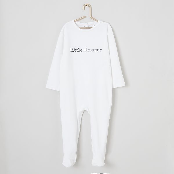 Pyjama Velours Bebe Fille Blanc Dreamer Kiabi 4 00