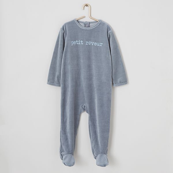 Pyjama Velours Bebe Fille Bleu Reveur Kiabi 4 00