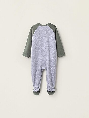 Pyjama velours, broderie dinosaure DINO UNIVERSITY