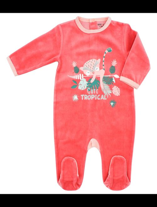 Pyjama Velours 'cute Tropical''doo&bo' - Kiabi
