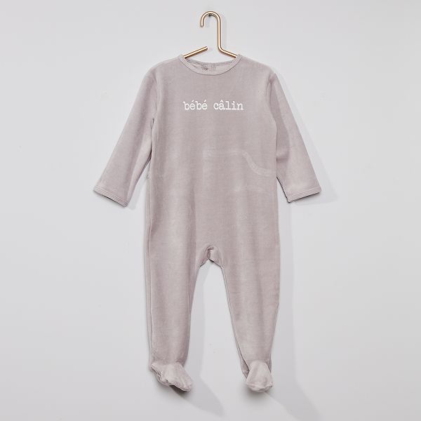 Pyjama Velours Bebe Fille Gris Calin Kiabi 4 00