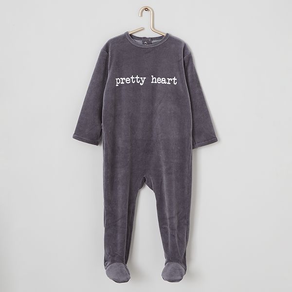 Pyjama Velours Bebe Fille Gris Pretty Kiabi 2 00