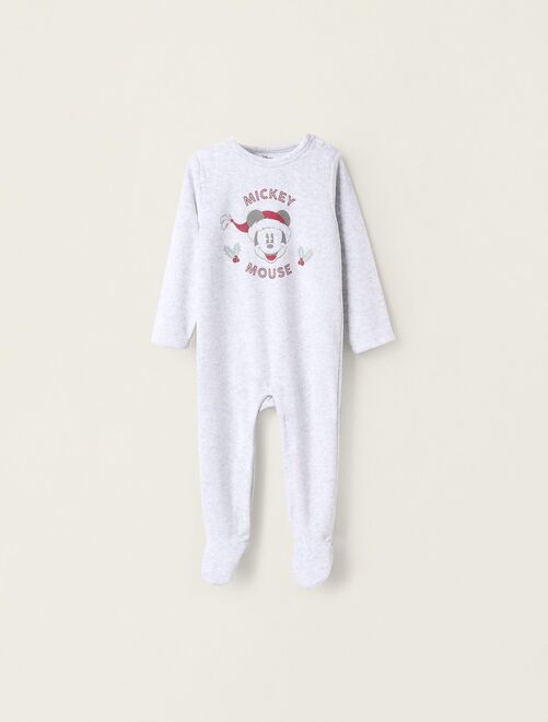 Pyjama velours, imprimé Mickey de Noël MICKEY - Kiabi