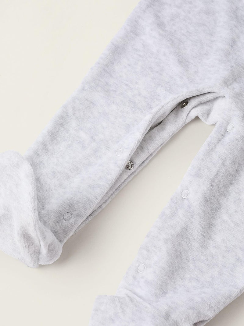 Pyjama velours, imprimé Mickey de Noël MINNIE Gris clair - Kiabi