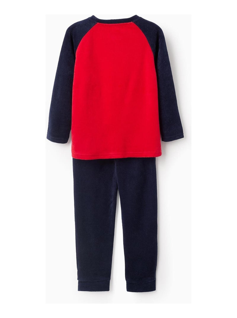 Pyjama velours, imprimé Spiderman, molleton, thème Batman SPIDERMAN Rouge - Kiabi