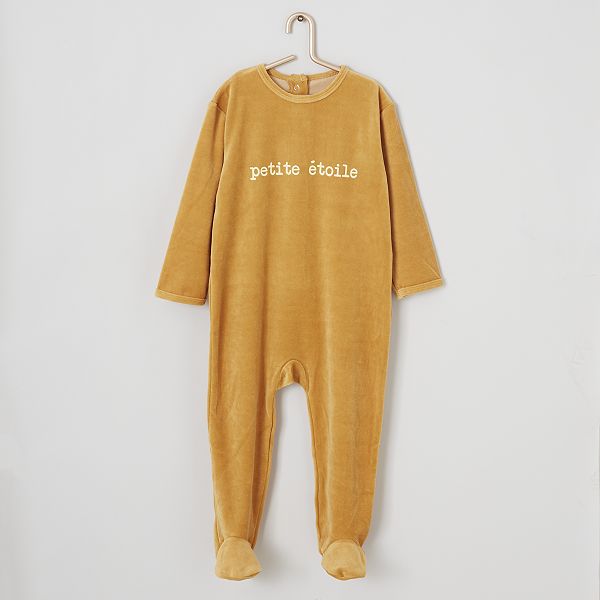 Pyjama Velours Bebe Fille Jaune Etoile Kiabi 4 00
