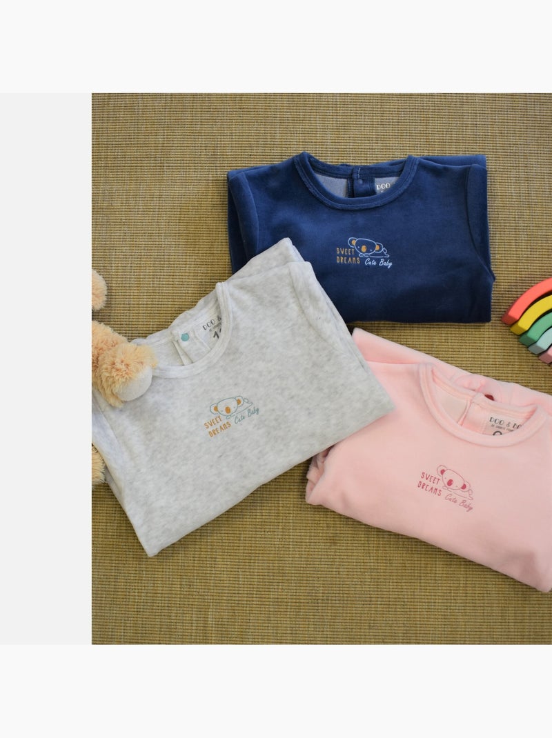 Pyjama Velours 'koala''doo&bo' Gris - Kiabi