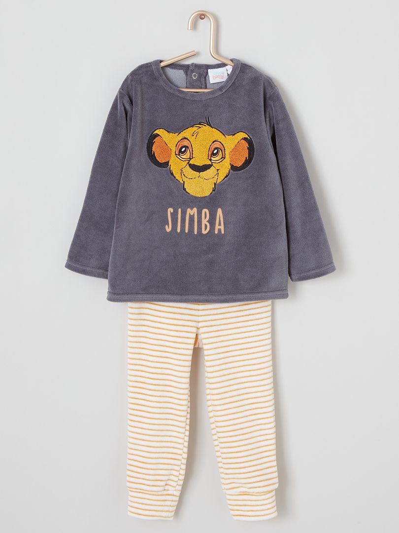 Pyjama velours 'Le Roi Lion' gris simba - Kiabi