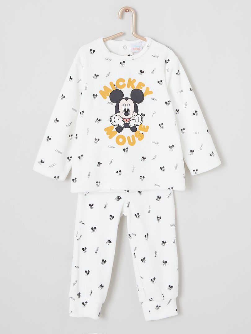 Pyjama velours 'Mickey' blanc Mickey - Kiabi