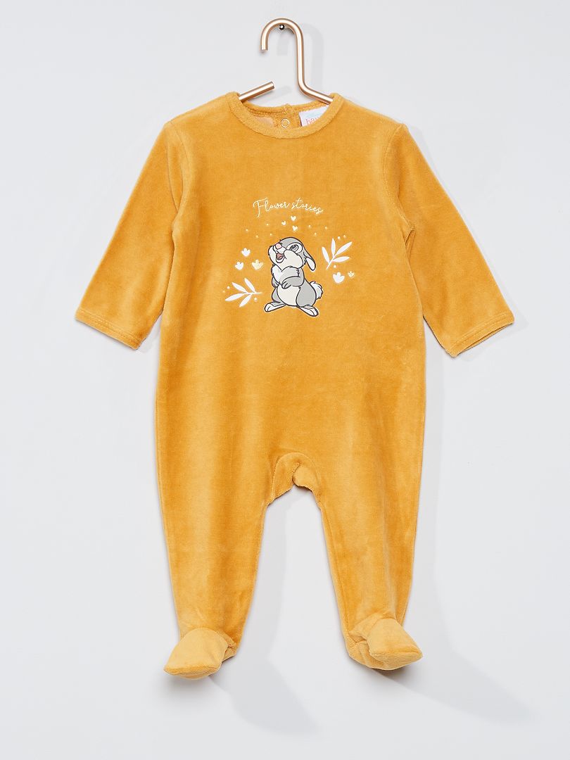Pyjama velours 'Panpan' jaune/panpan - Kiabi