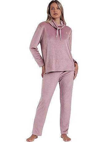 Pyjama velours pantalon sweat à col montant Luxury Velvet