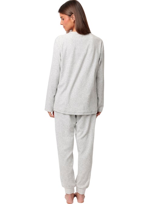 Pyjama velours pantalon top manches longues Enjoy Every Moment - Kiabi