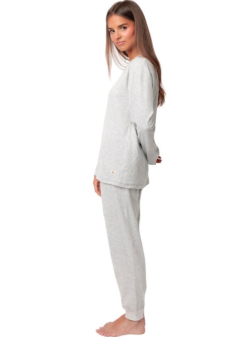 Pyjama velours pantalon top manches longues Enjoy Every Moment - Kiabi