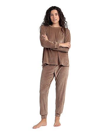 Pyjama velours pantalon top manches longues Relax Home