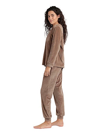 Pyjama velours pantalon top manches longues Relax Home