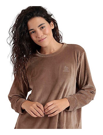 Pyjama velours pantalon top manches longues Relax Home