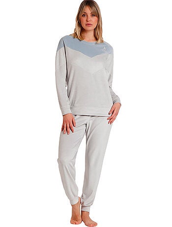 Pyjama velours pantalon top manches longues Soft Home