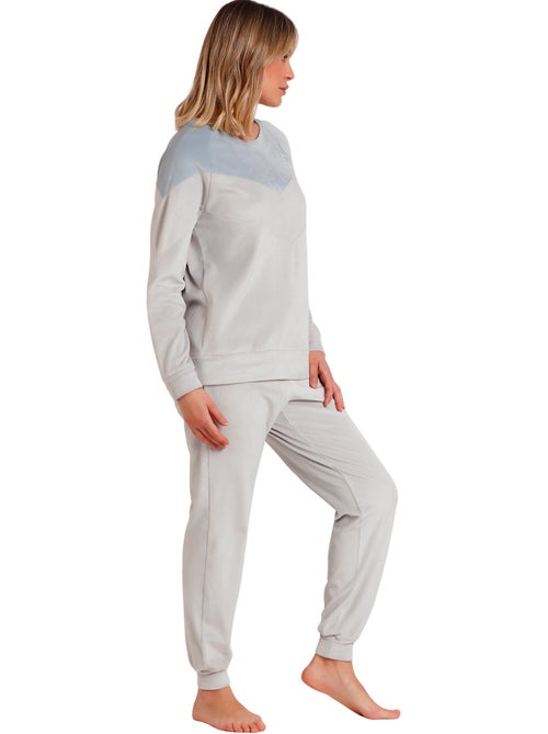 Pyjama velours pantalon top manches longues Soft Home - Kiabi