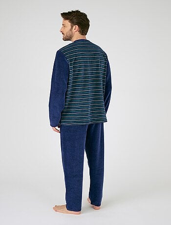 Pyjama velours rayé mélange coton - Damart