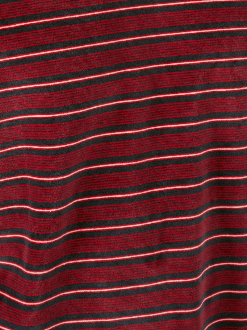 Pyjama velours rayé mélange coton - Damart Gris - Kiabi