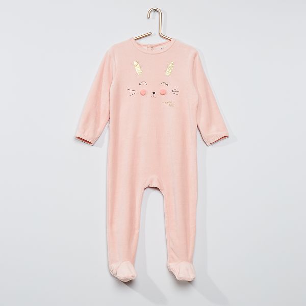Pyjama Velours Bebe Fille Rose Lapin Kiabi 10 00