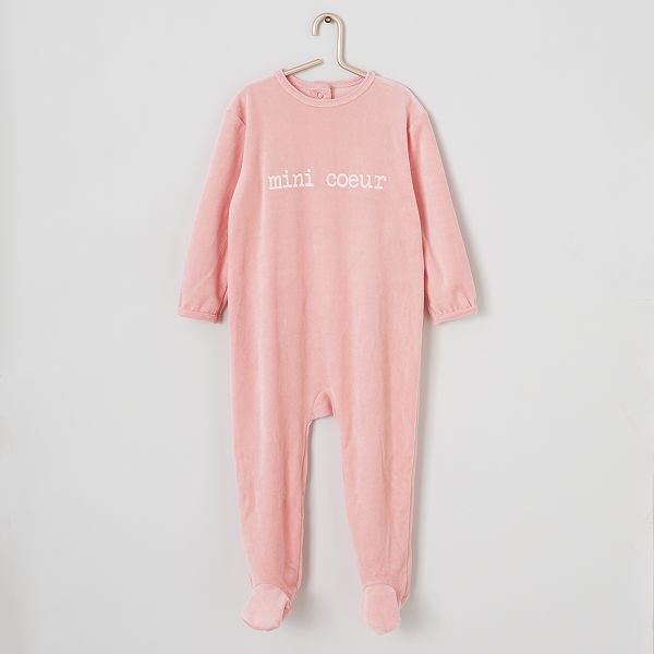 Pyjama Velours Bebe Fille Rose Cœur Kiabi 4 00