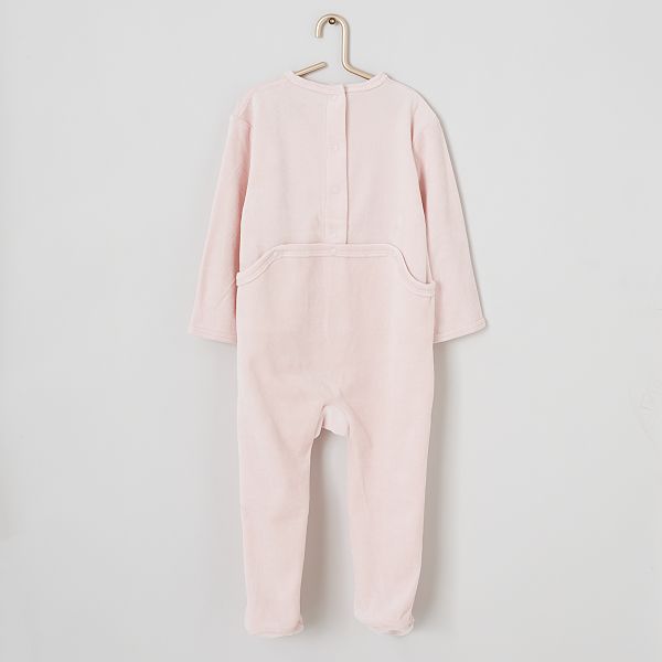 Pyjama Velours Bebe Fille Rose Funny Kiabi 1